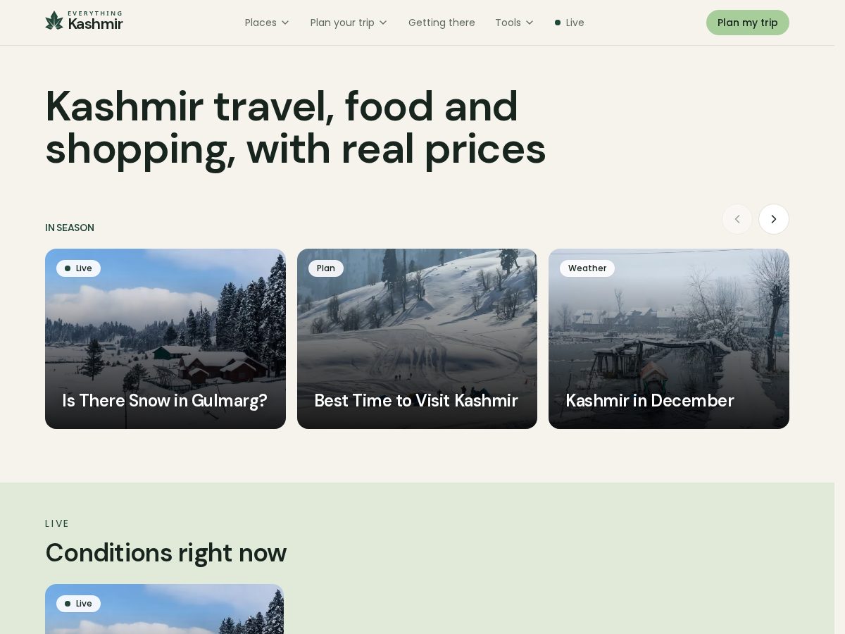 Landing-page snapshot of everythingkashmir.com