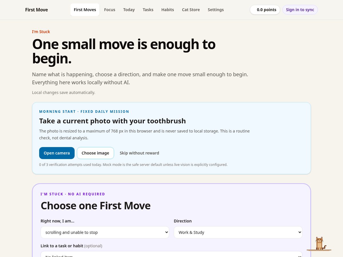 Landing-page snapshot of firstmovestartsmall.com