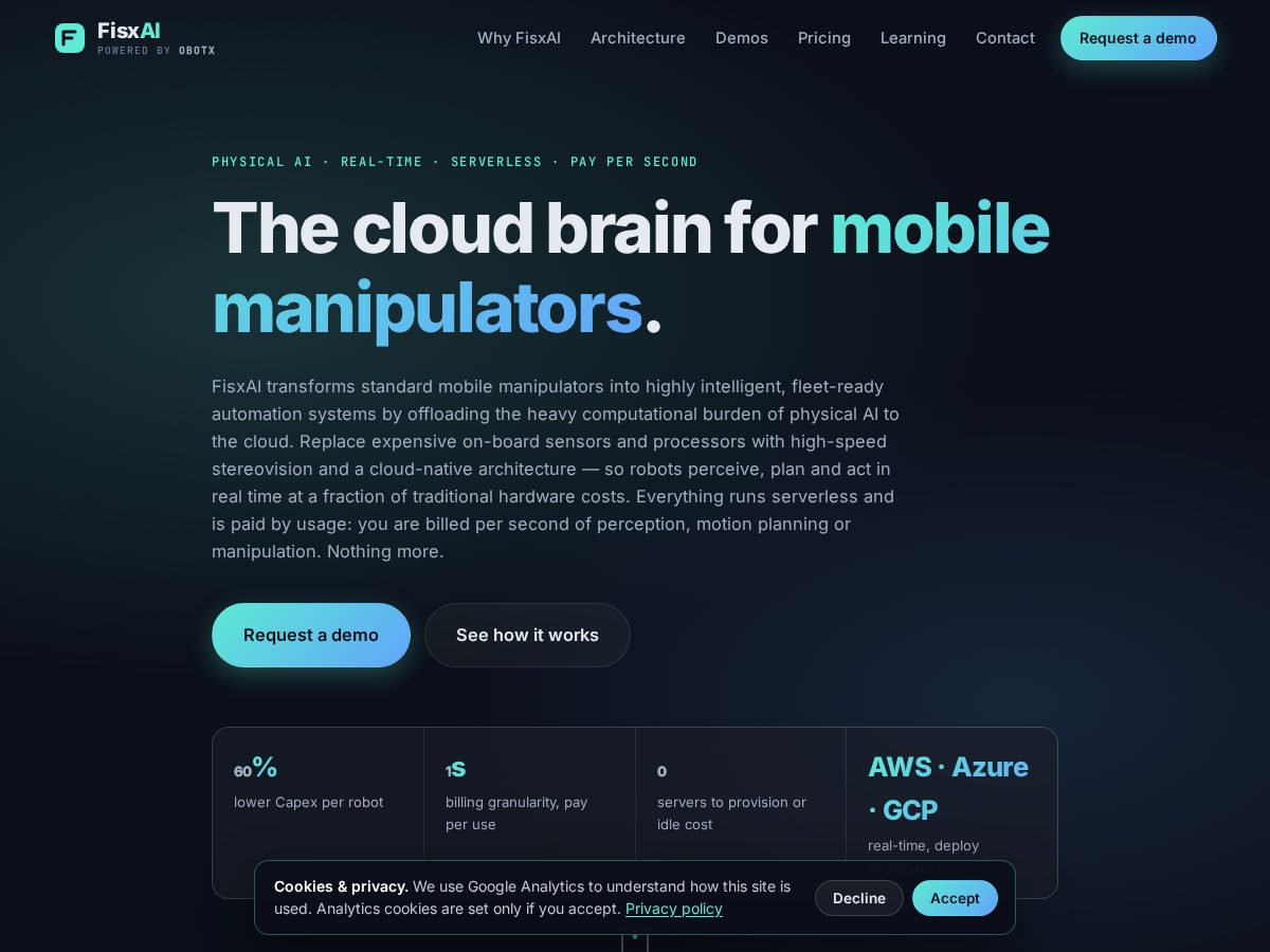 Landing-page snapshot of fisxai.com