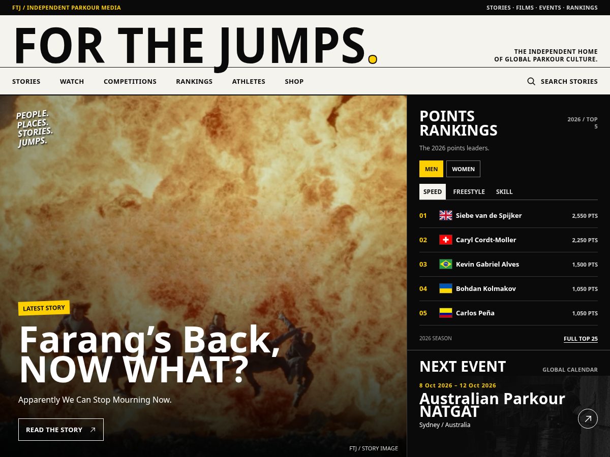 Landing-page snapshot of forthejumps.com
