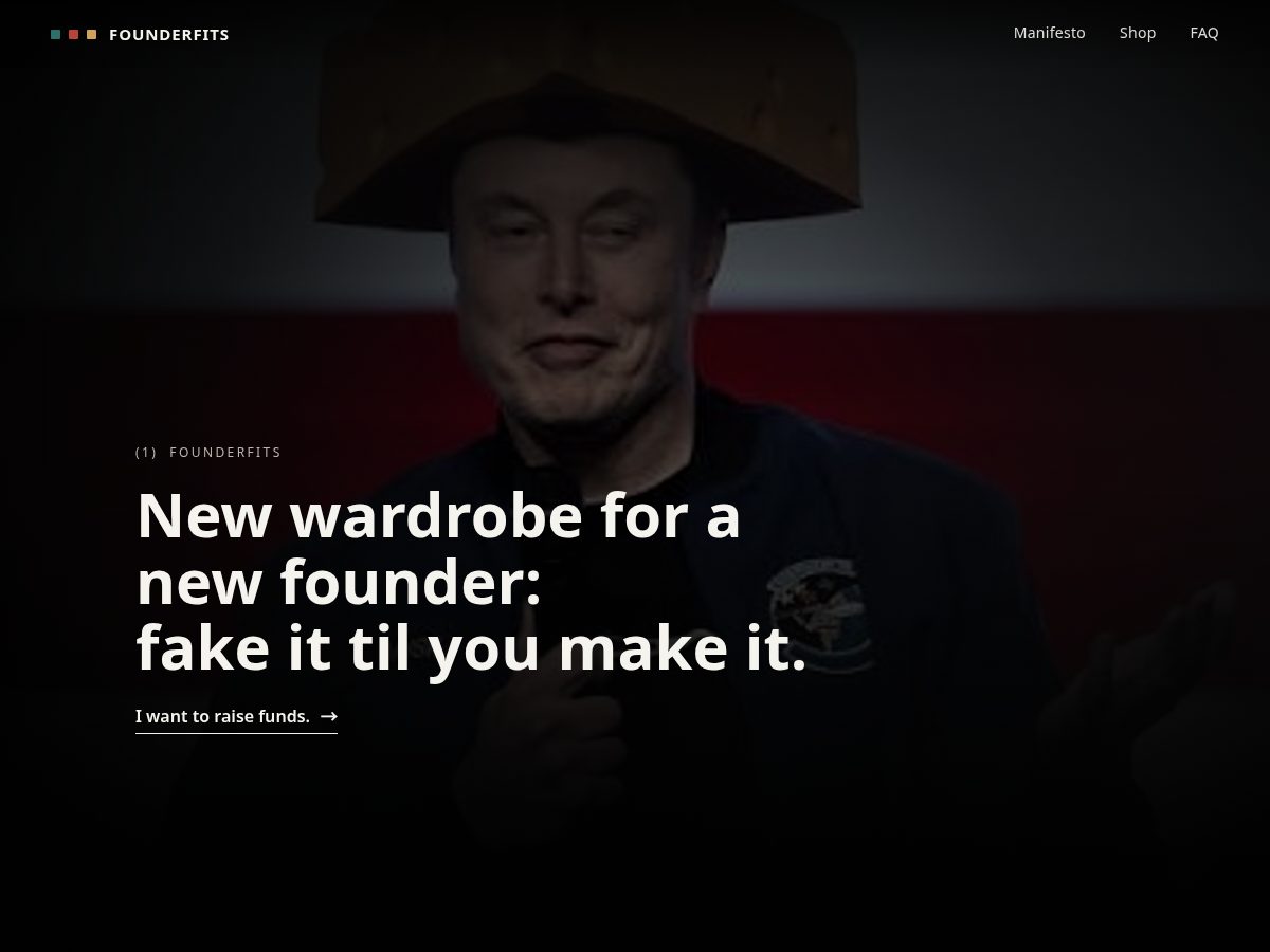 Landing-page snapshot of founderfits.com