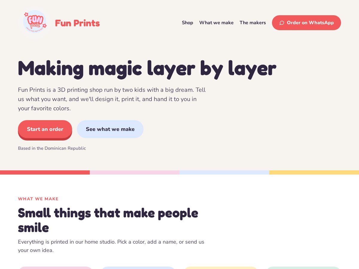 Landing-page snapshot of funprintsrd.com