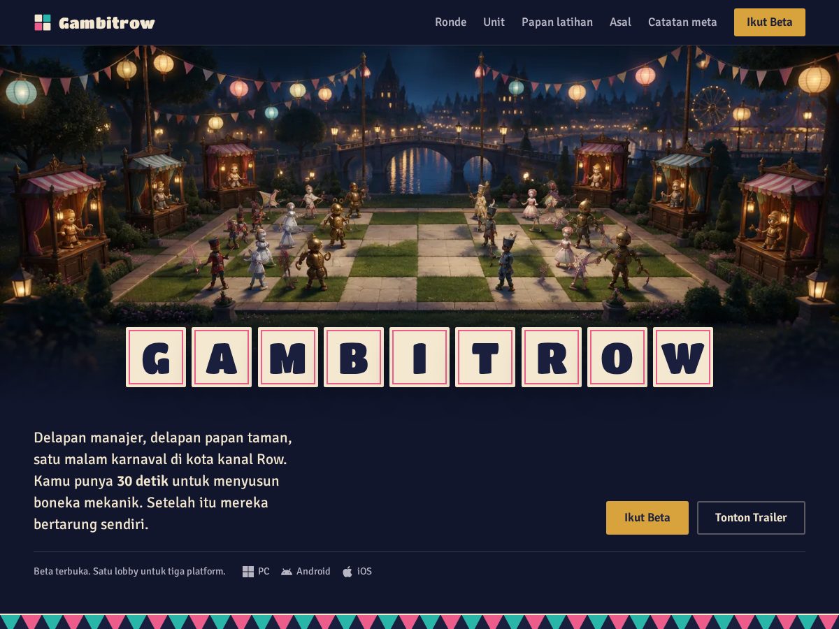 Landing-page snapshot of gambitrow.com