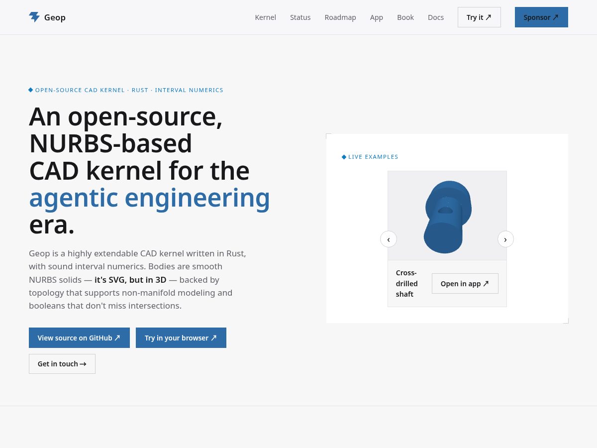 Landing-page snapshot of geop-cad.dev