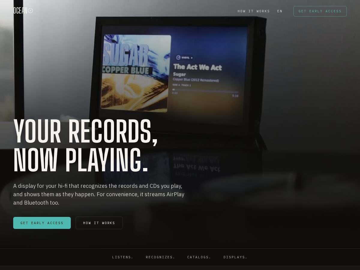 Landing-page snapshot of getoceano.com