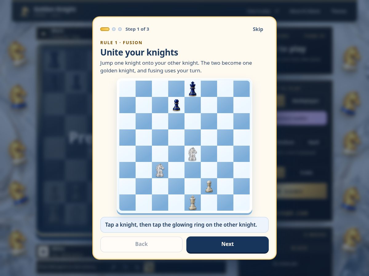 Landing-page snapshot of goldenknightchess.com
