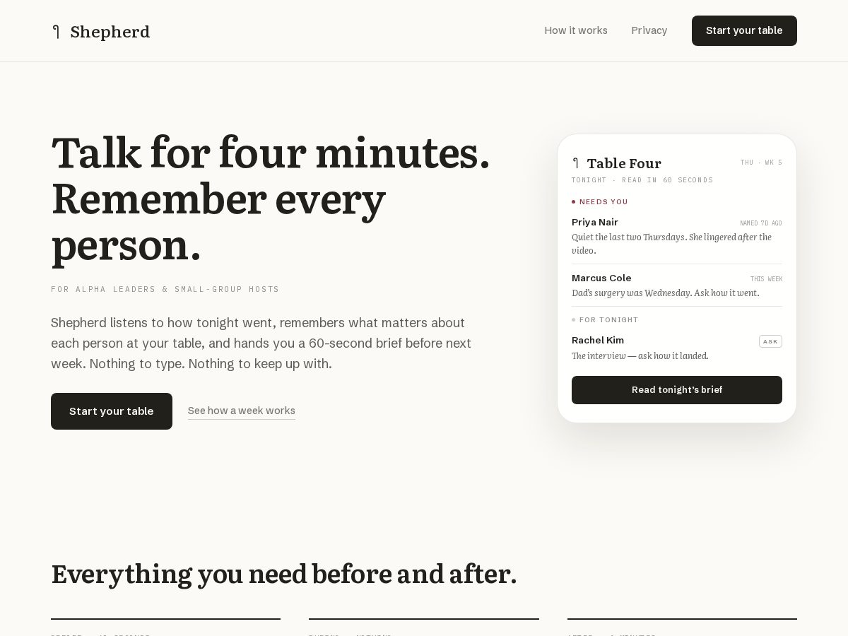Landing-page snapshot of goshep.link