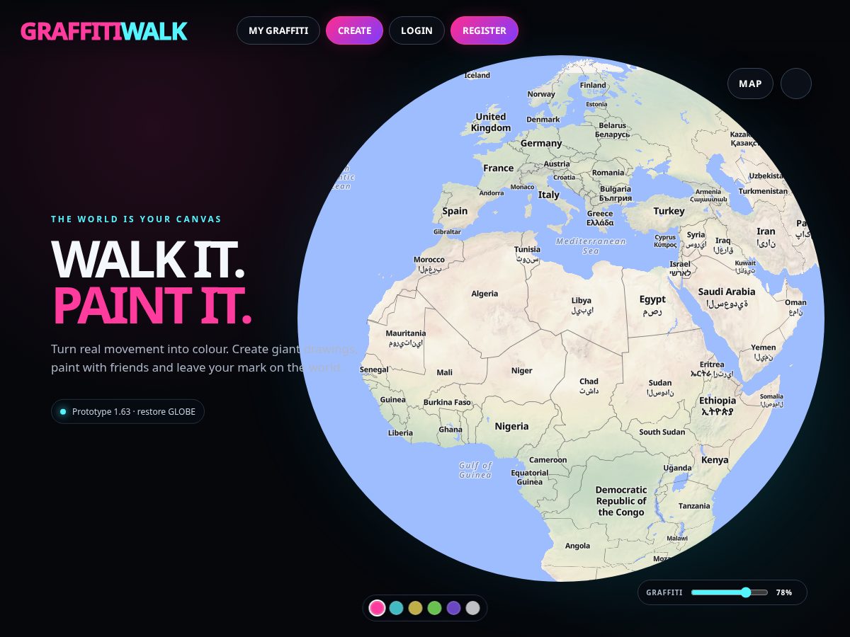 Landing-page snapshot of graffitiwalk.com