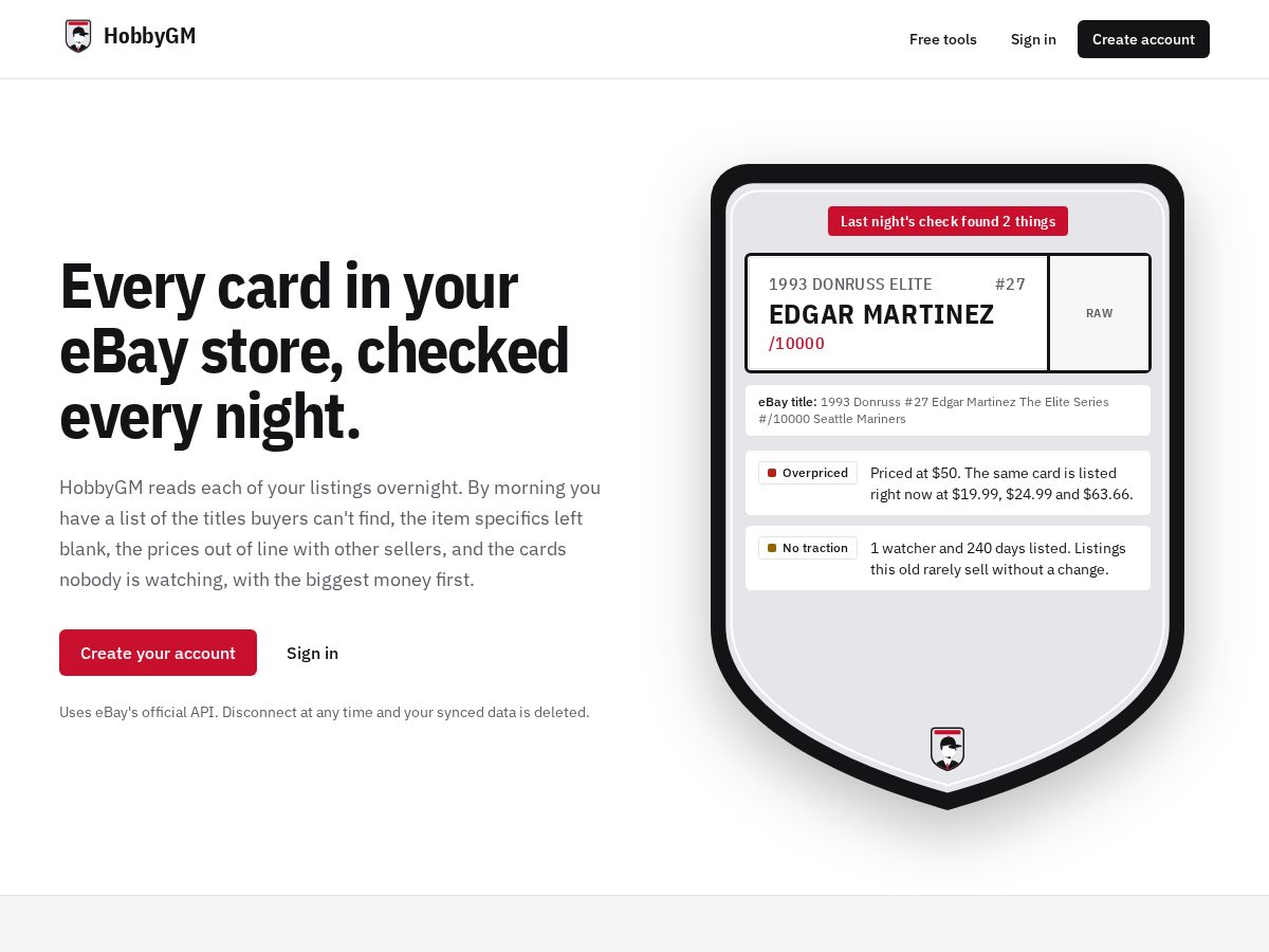 Landing-page snapshot of hobbygm.com