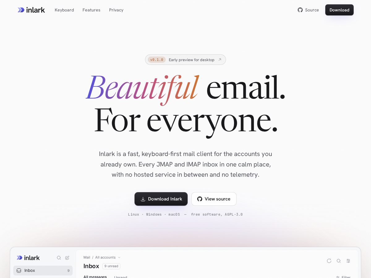 Landing-page snapshot of inlark.com