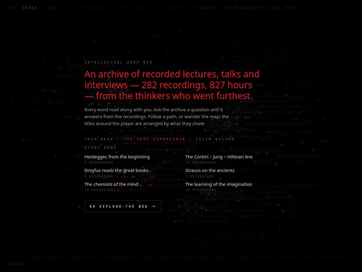 Landing-page snapshot of intellectualdeepweb.com