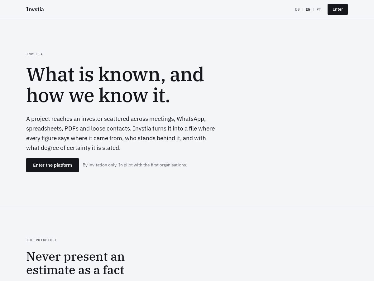 Landing-page snapshot of invstia.com