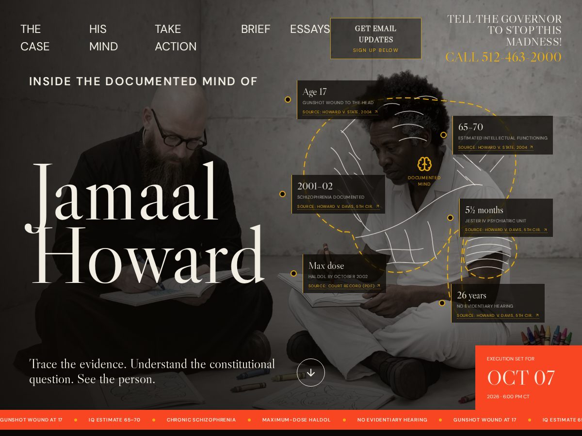Landing-page snapshot of jamaalhoward.com