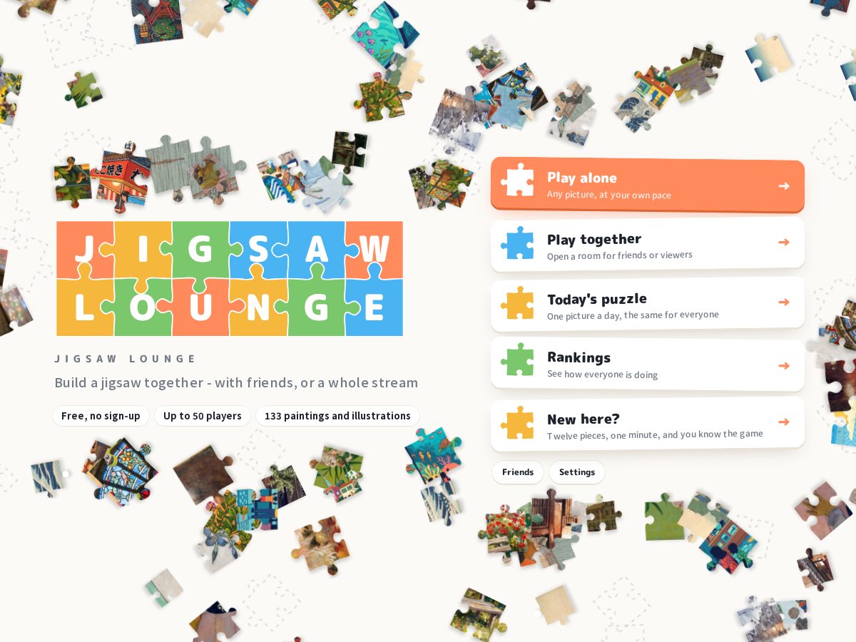 Landing-page snapshot of jigsawlounge.com