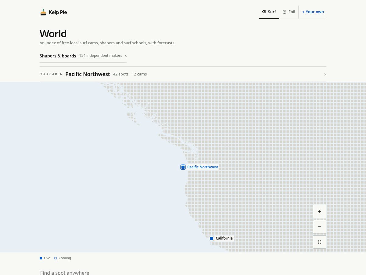 Landing-page snapshot of kelp-pie.surf