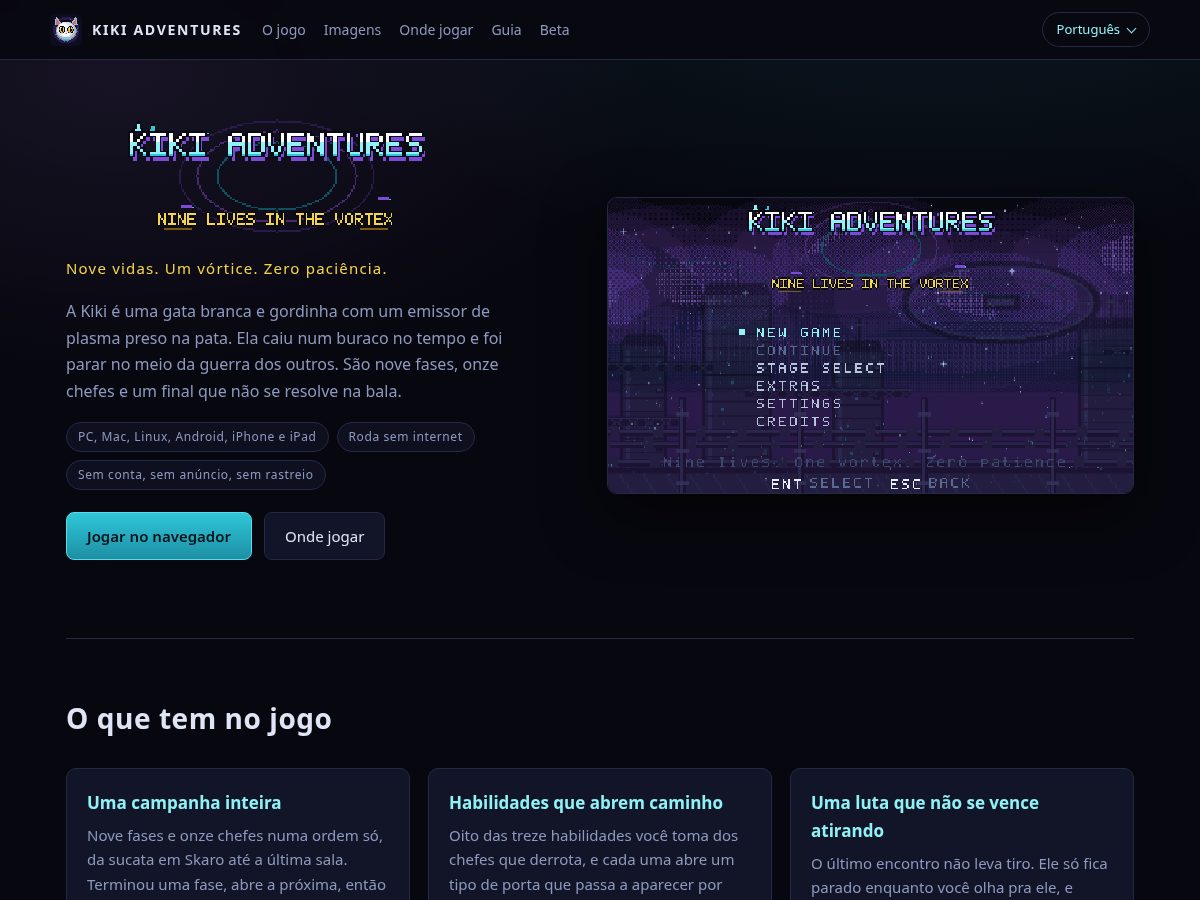 Landing-page snapshot of kikiadventures.com