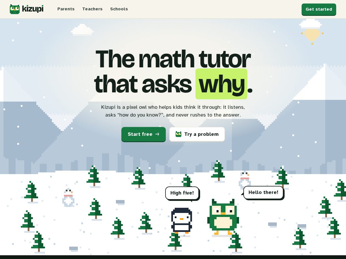 Landing-page snapshot of kizupi.com