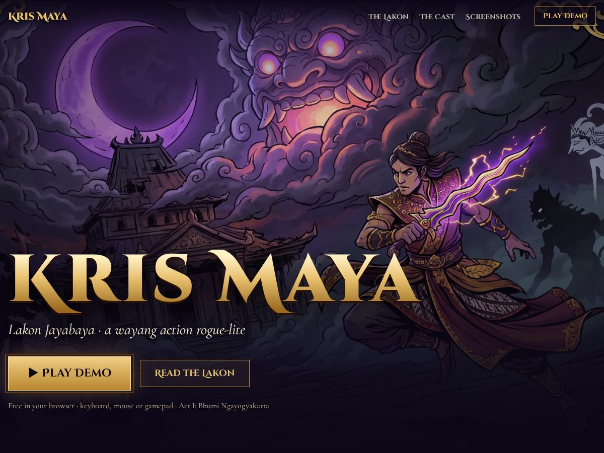 Landing-page snapshot of krismaya.com