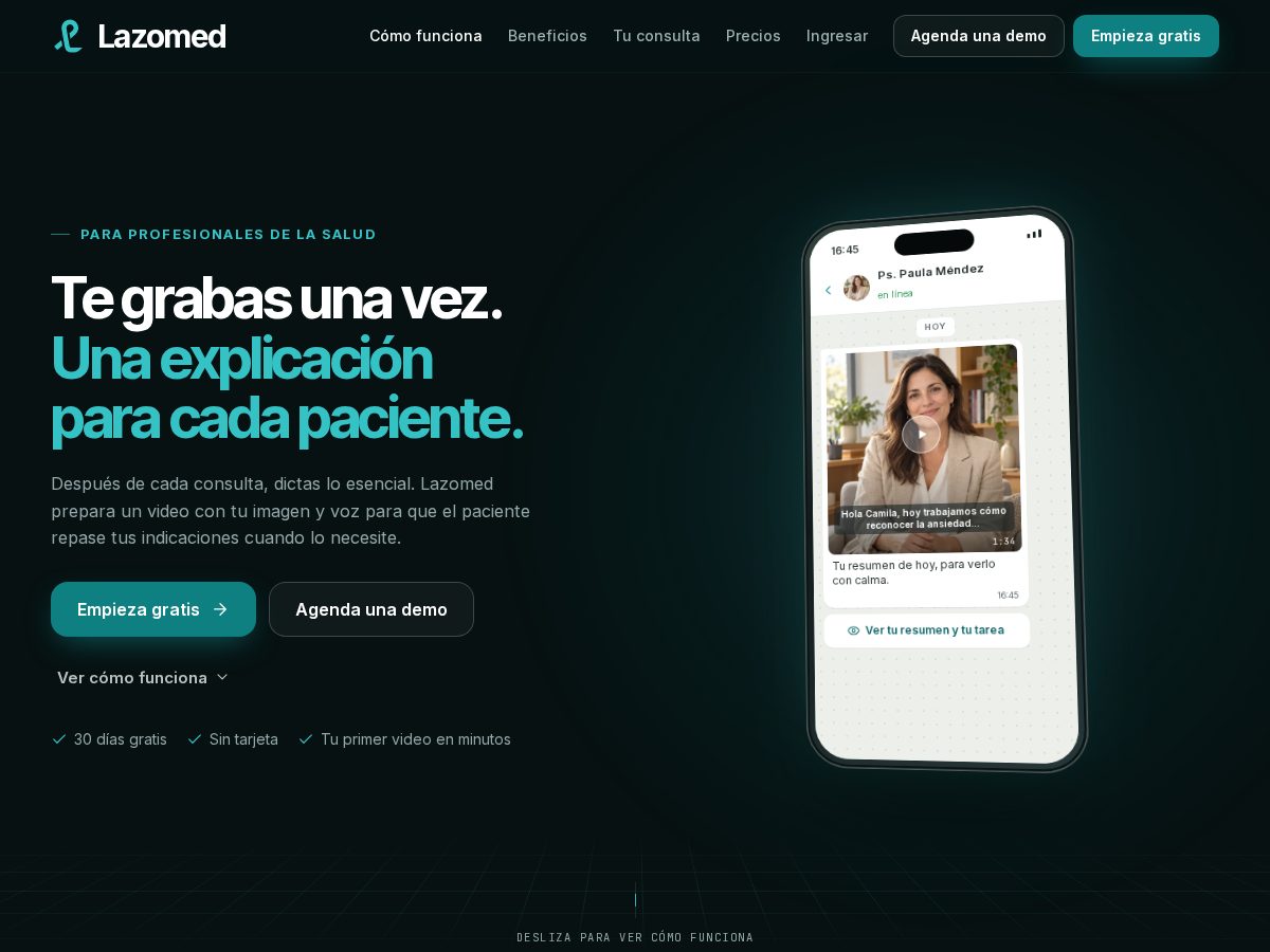 Landing-page snapshot of lazomed.com