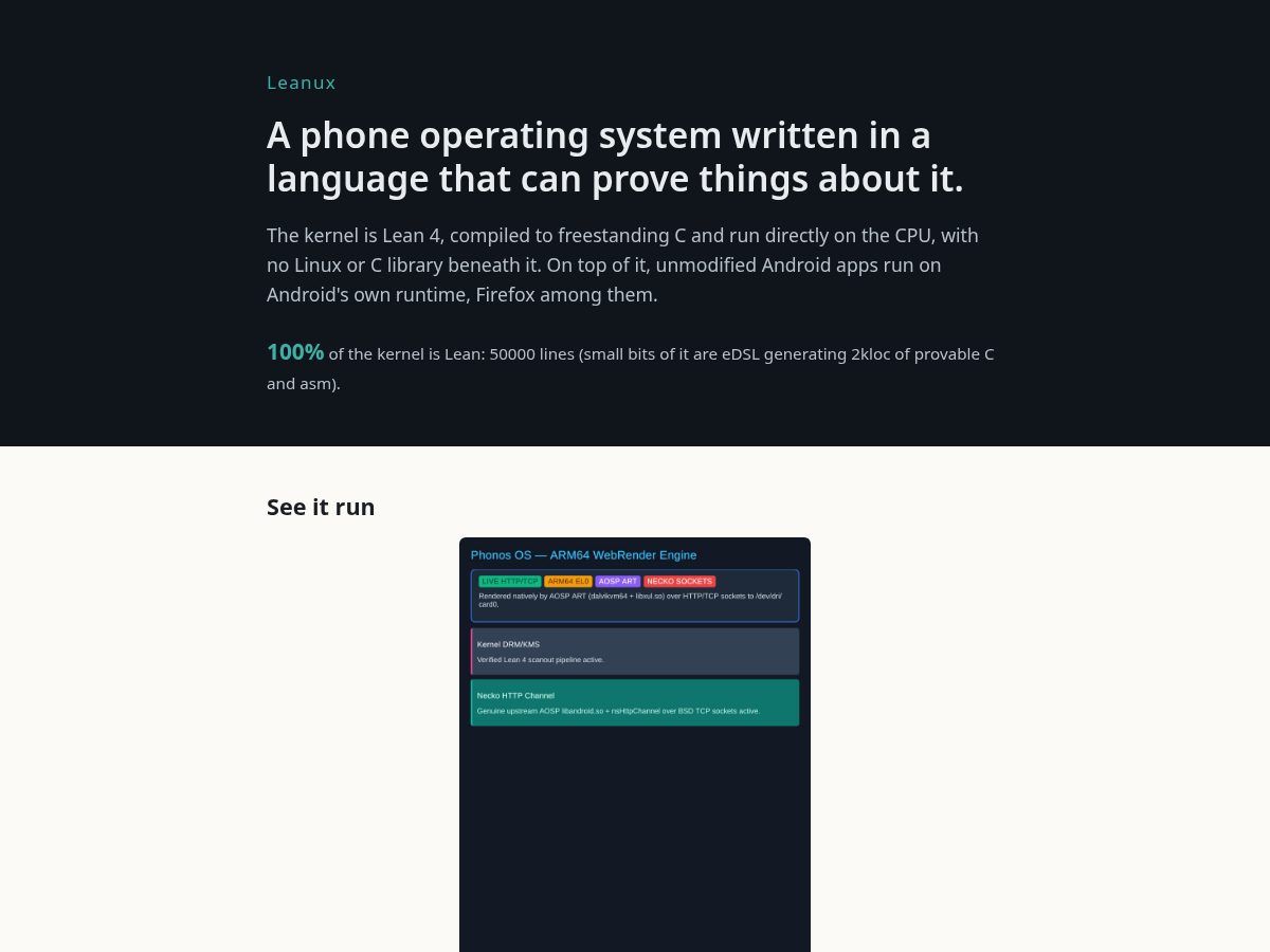 Landing-page snapshot of leanux.org