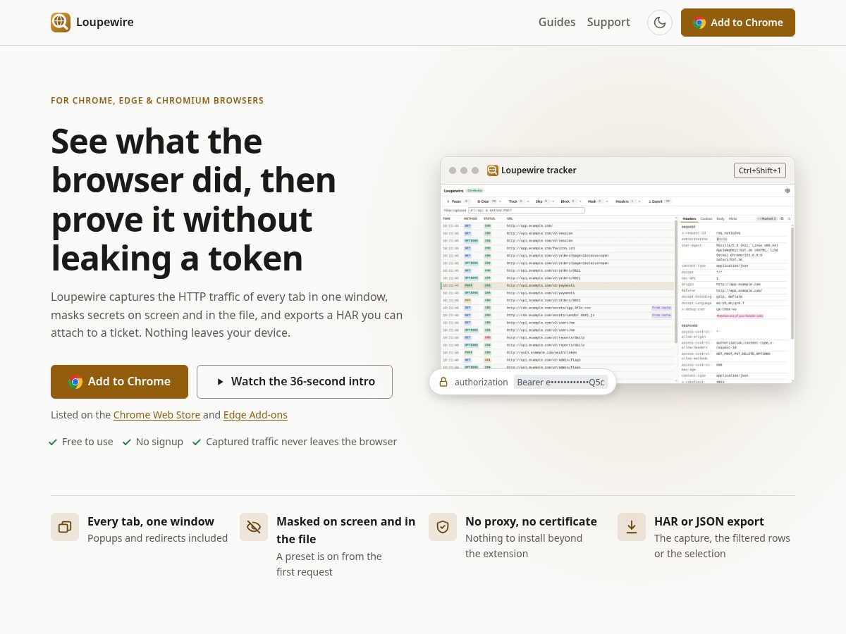 Landing-page snapshot of loupewire.com