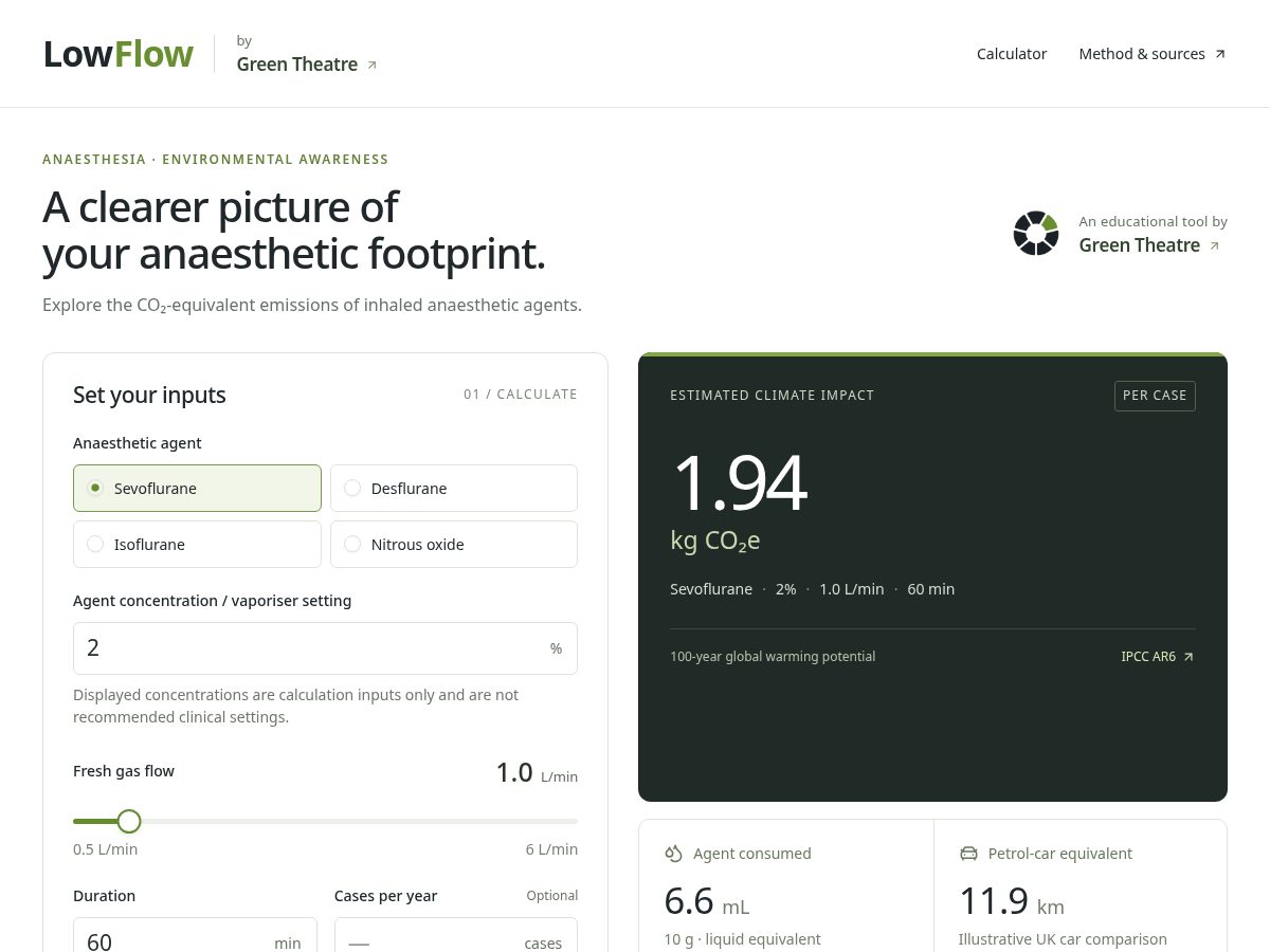 Landing-page snapshot of lowflow.org