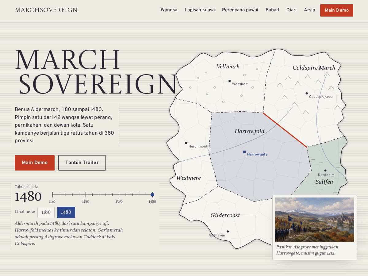 Landing-page snapshot of marchsovereign.com