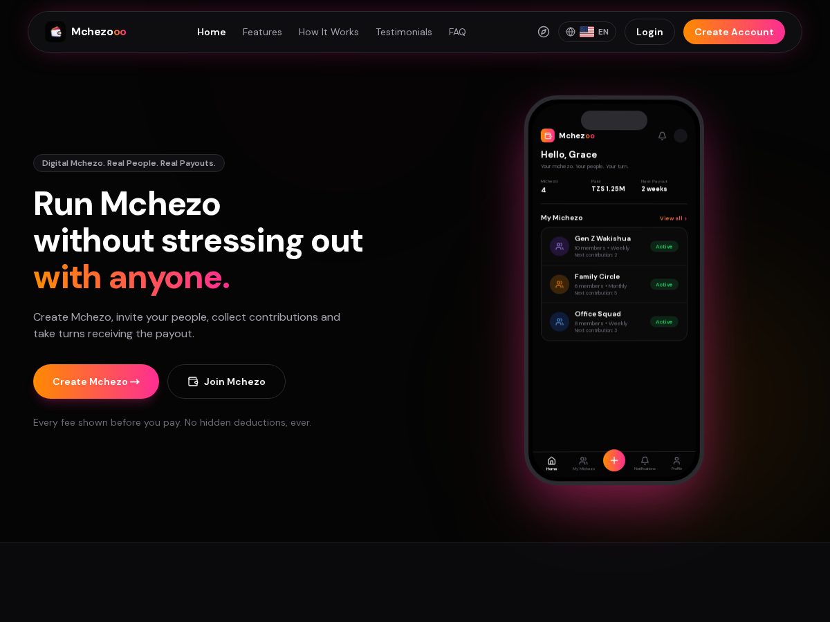 Landing-page snapshot of mchezoo.com