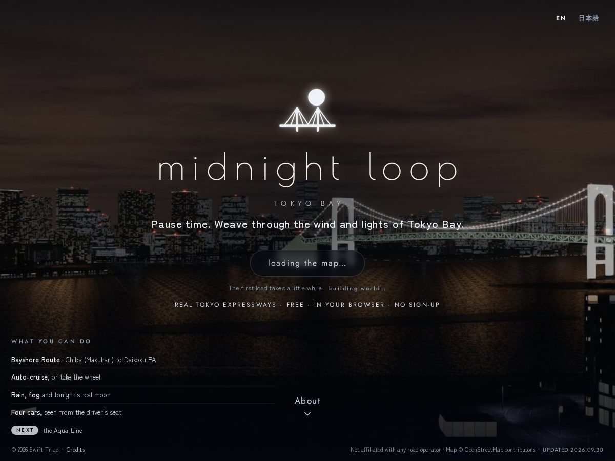 Landing-page snapshot of midnightloop.tokyo