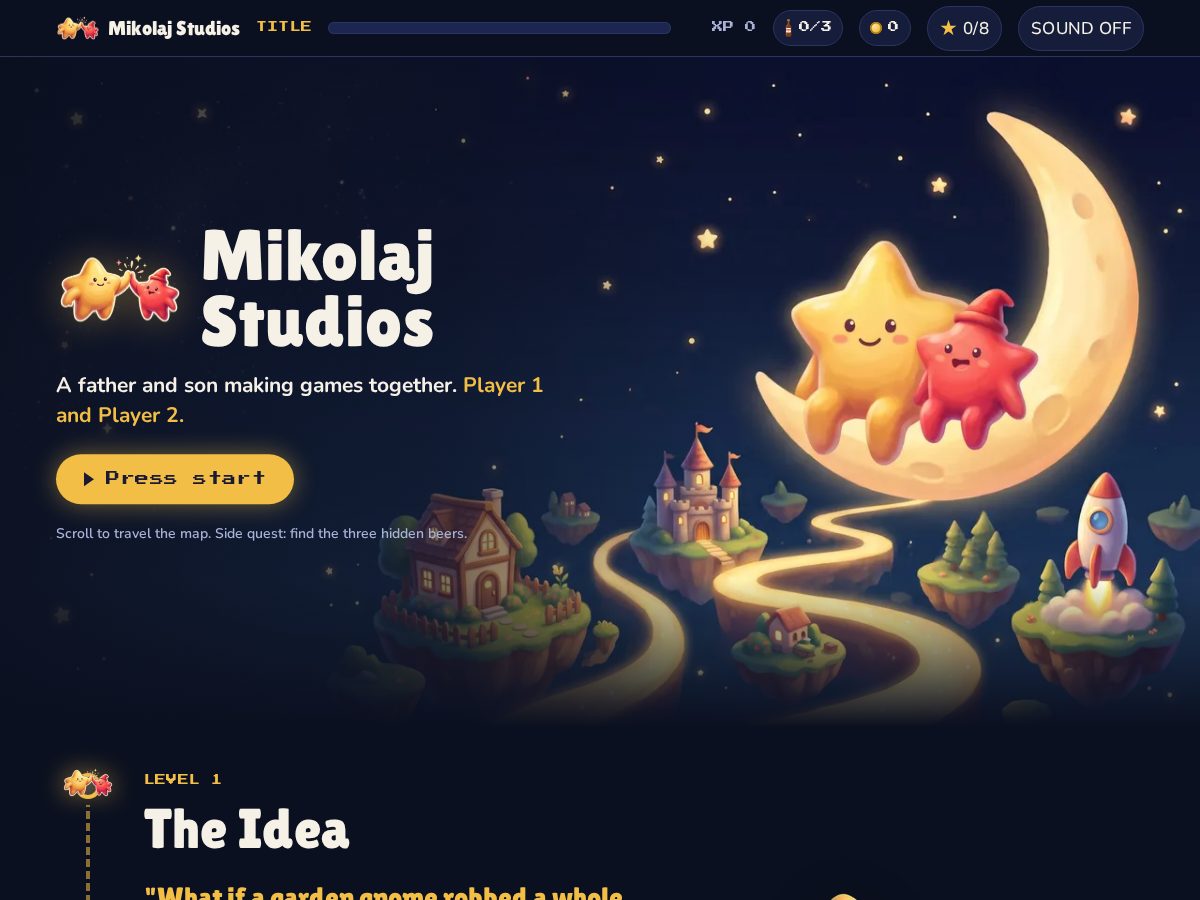 Landing-page snapshot of mikolajstudios.com