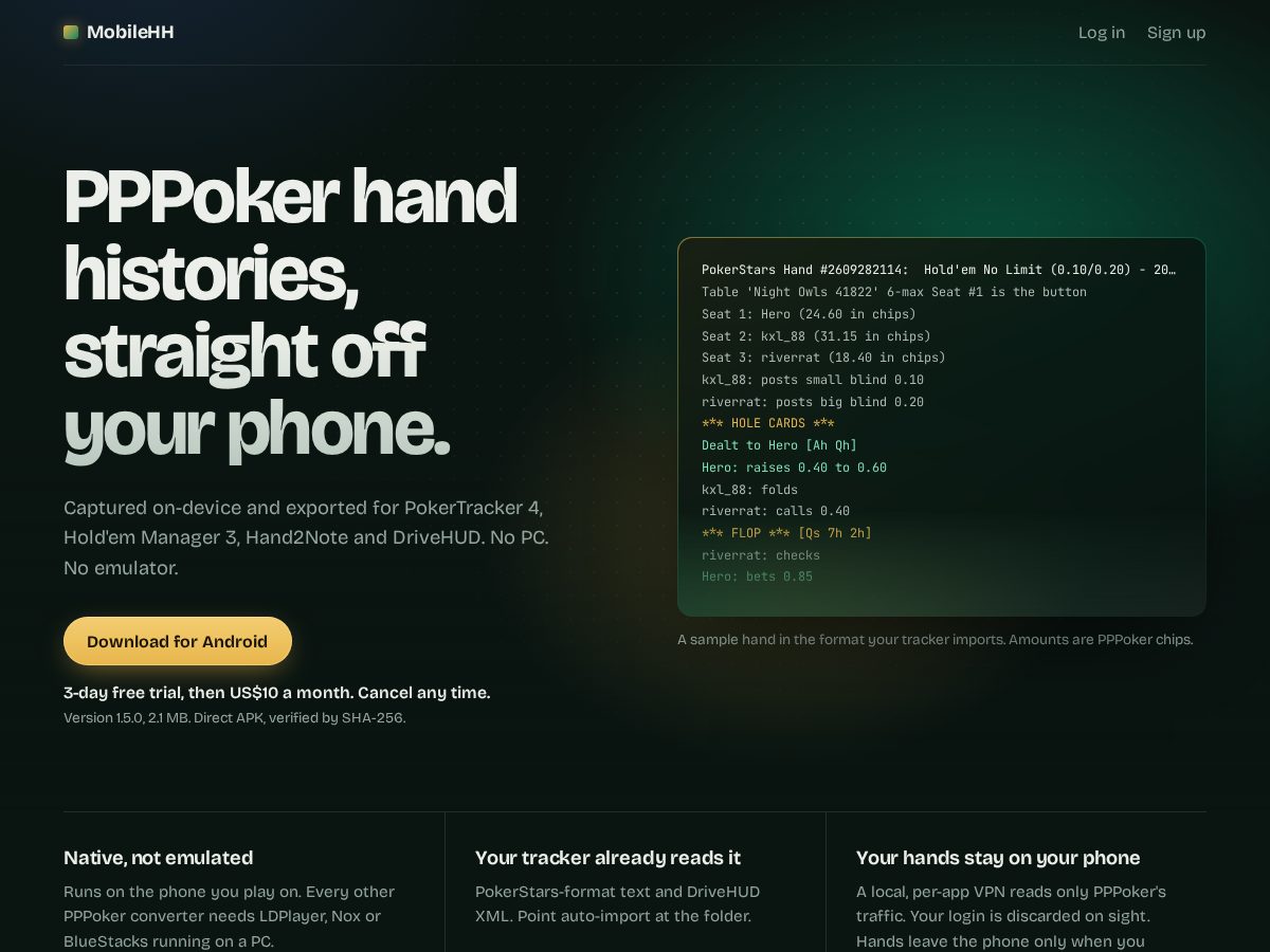 Landing-page snapshot of mobilehh.com