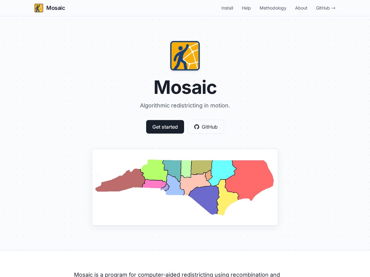 Landing-page snapshot of mosaicapp.org