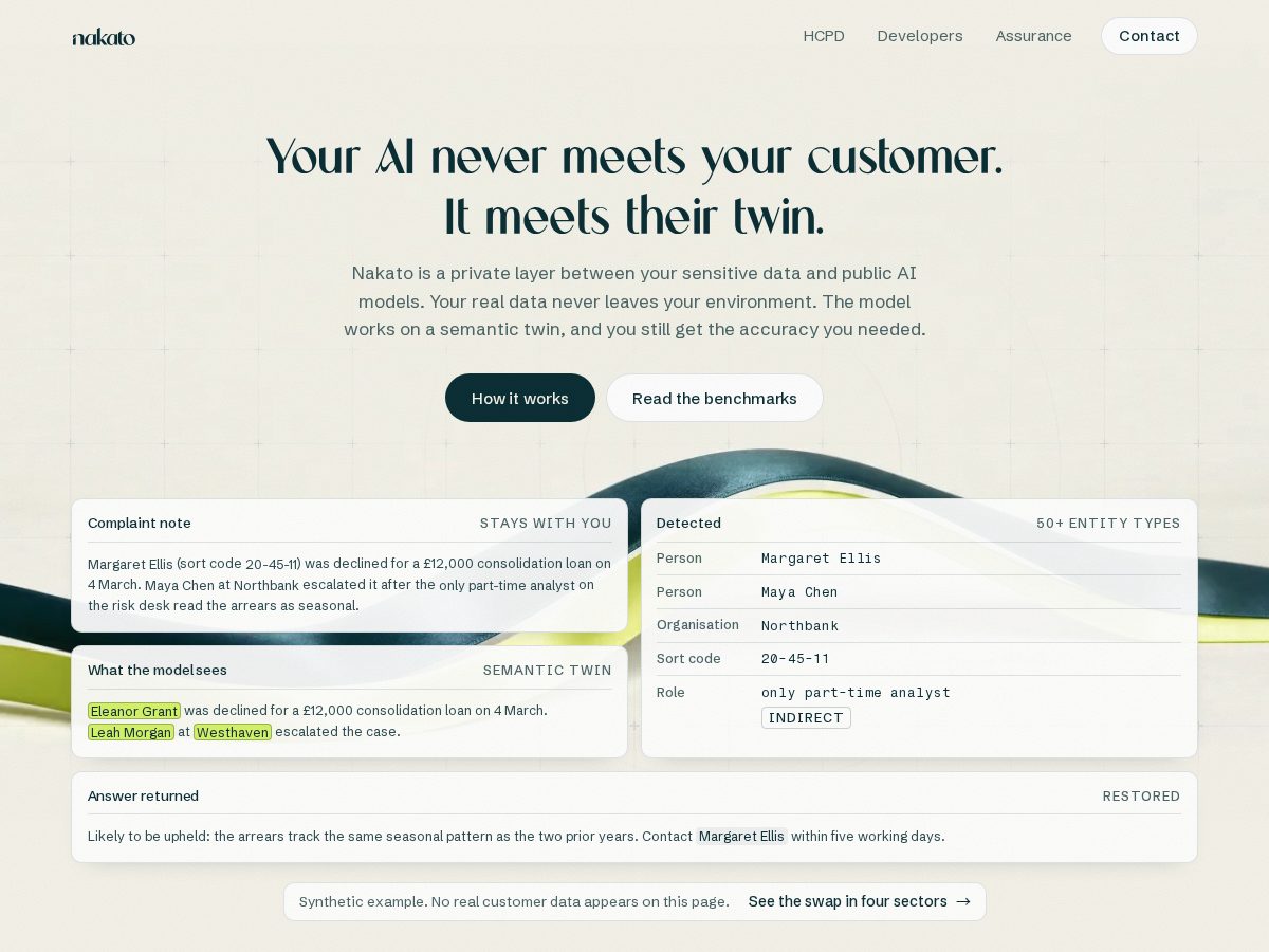 Landing-page snapshot of nakatohq.com