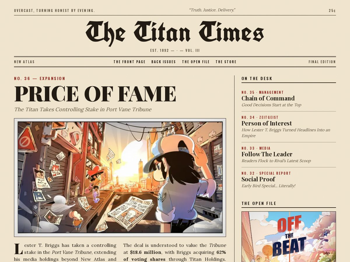 Landing-page snapshot of noted.news