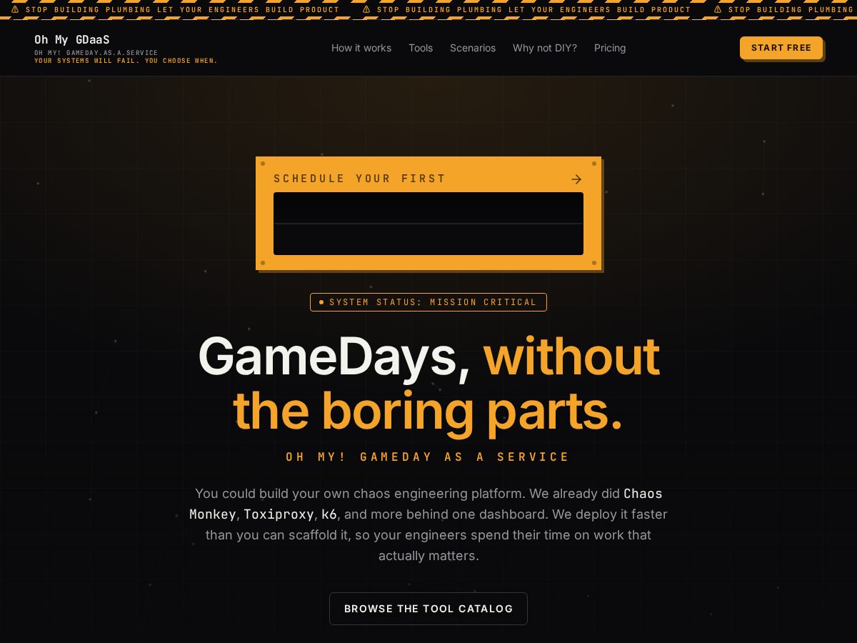 Landing-page snapshot of omgdaas.com