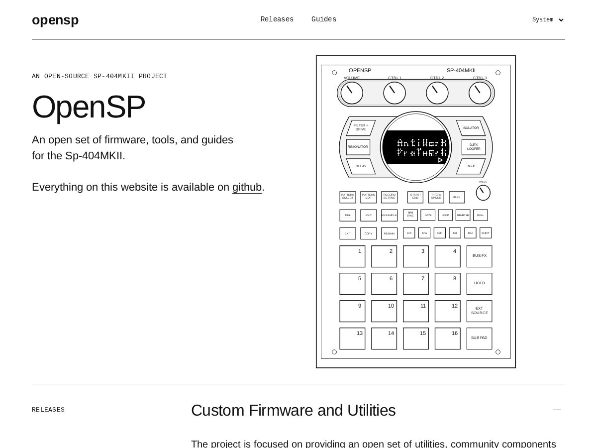 Landing-page snapshot of opensp.fyi