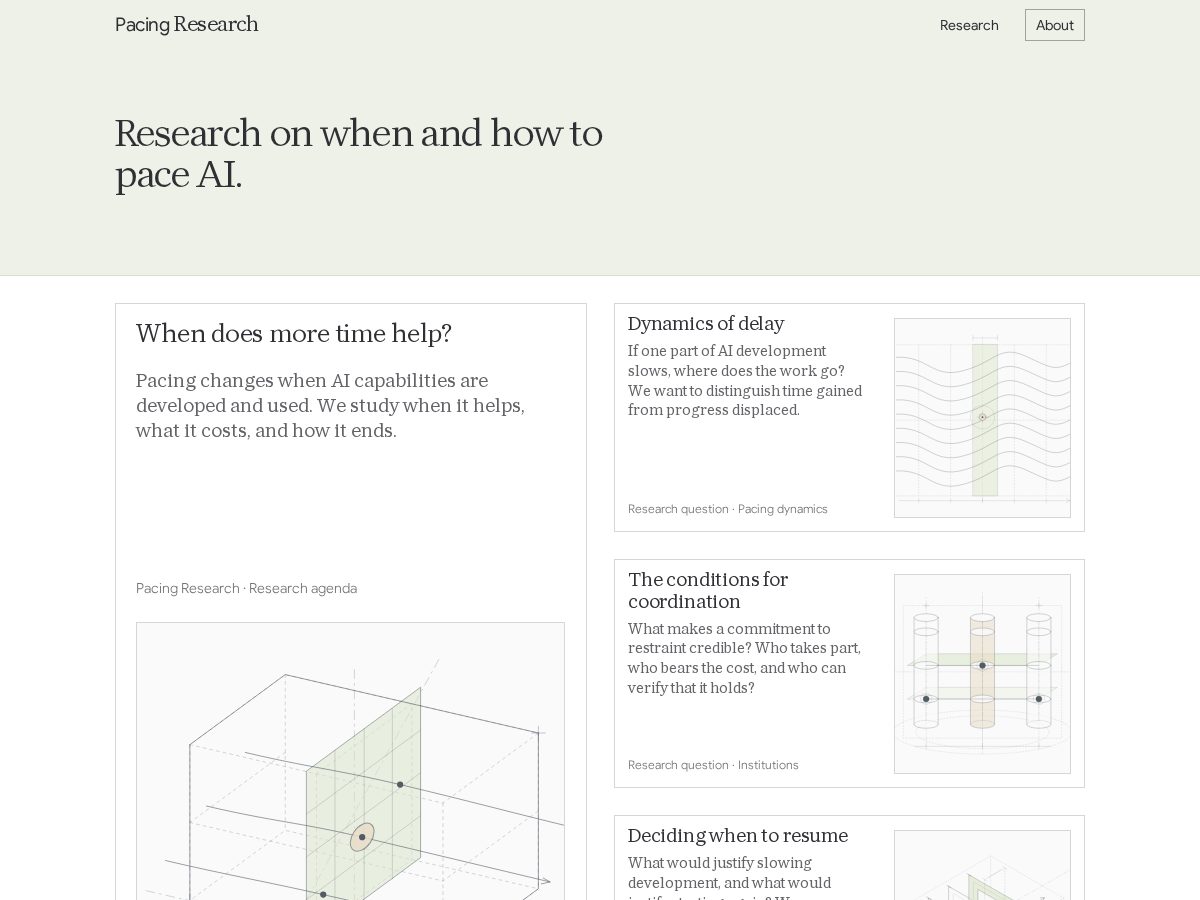 Landing-page snapshot of pacingresearch.org