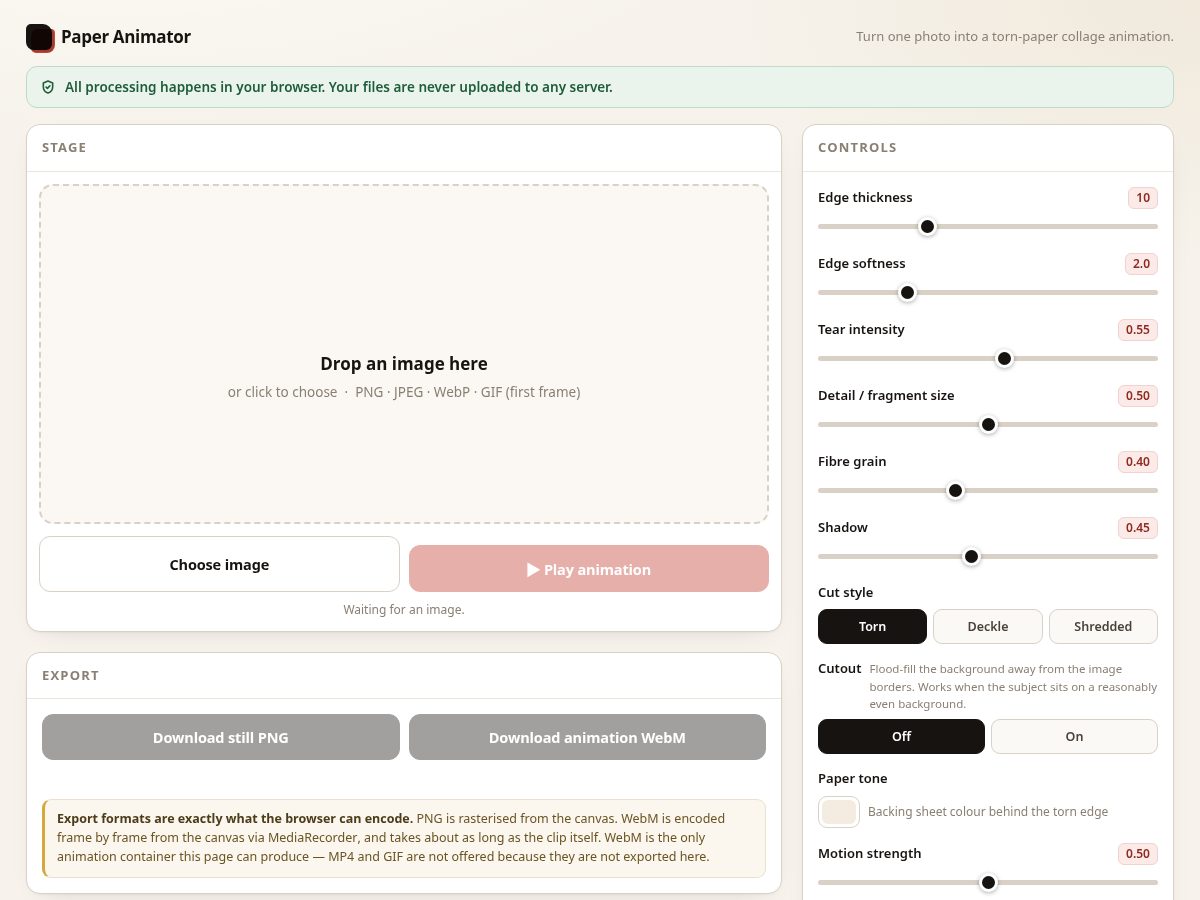 Landing-page snapshot of paperrip.com