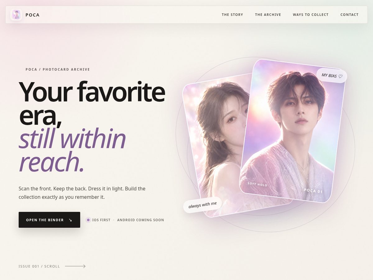 Landing-page snapshot of pocaapp.com