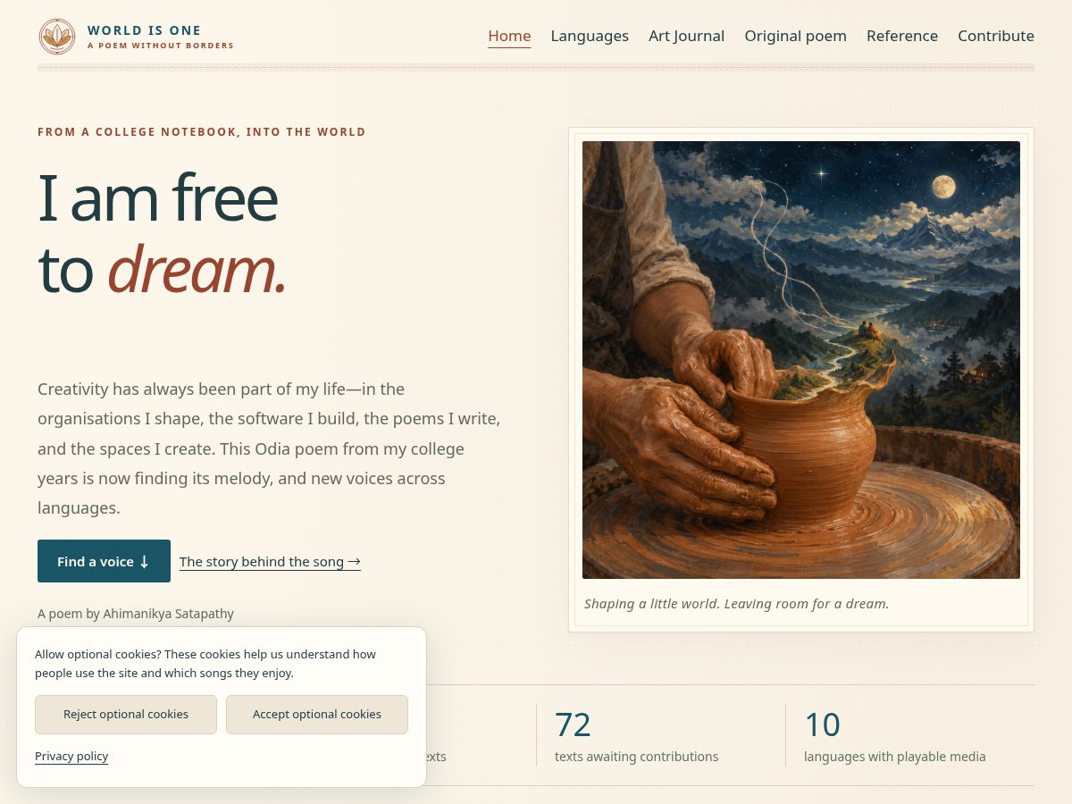 Landing-page snapshot of poemwithoutborders.org