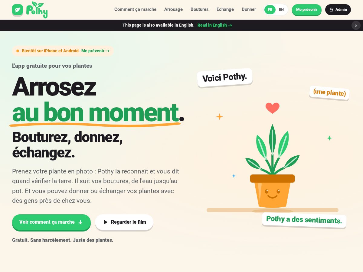 Landing-page snapshot of pothy.garden