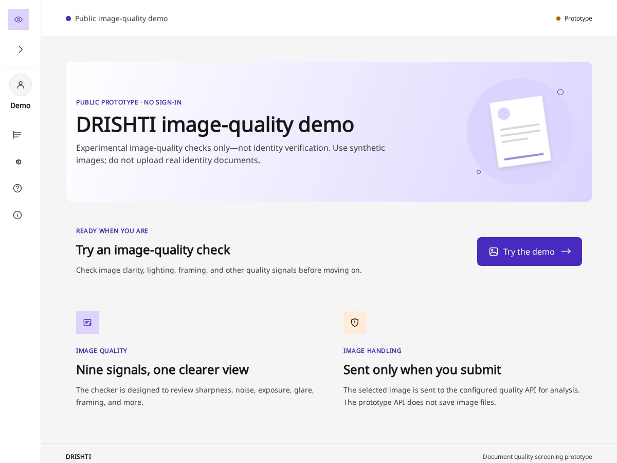 Landing-page snapshot of project-drishti.tech