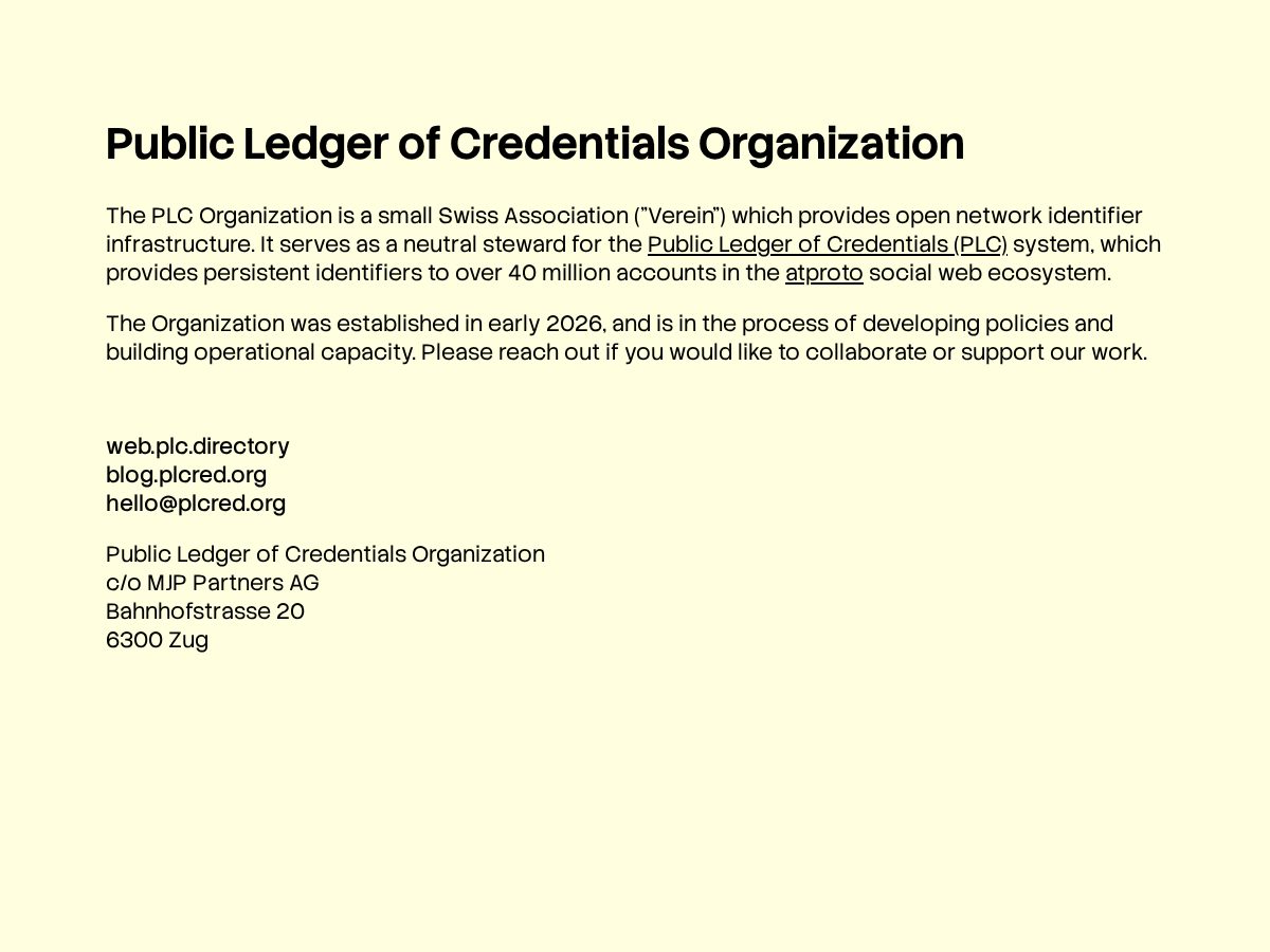 Landing-page snapshot of publicledgerofcredentials.org