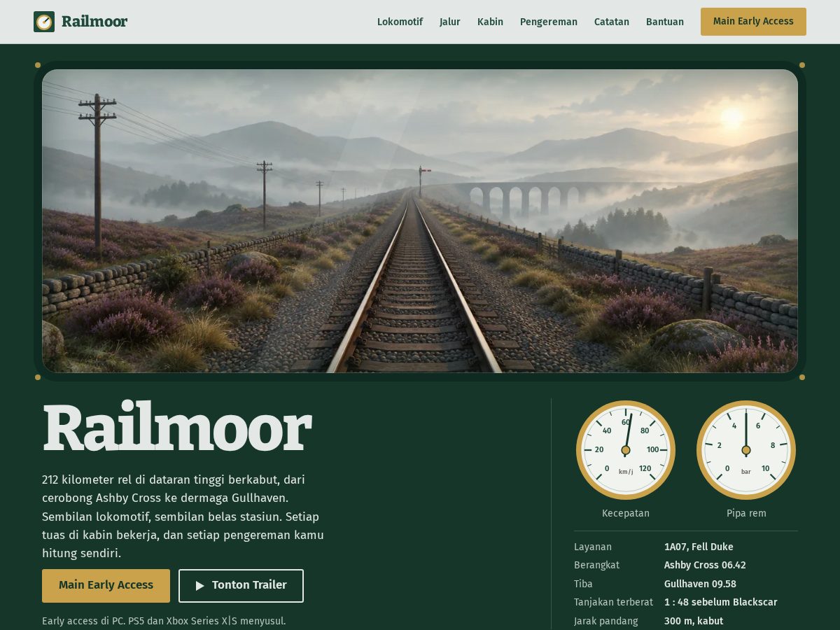 Landing-page snapshot of railmoor.com