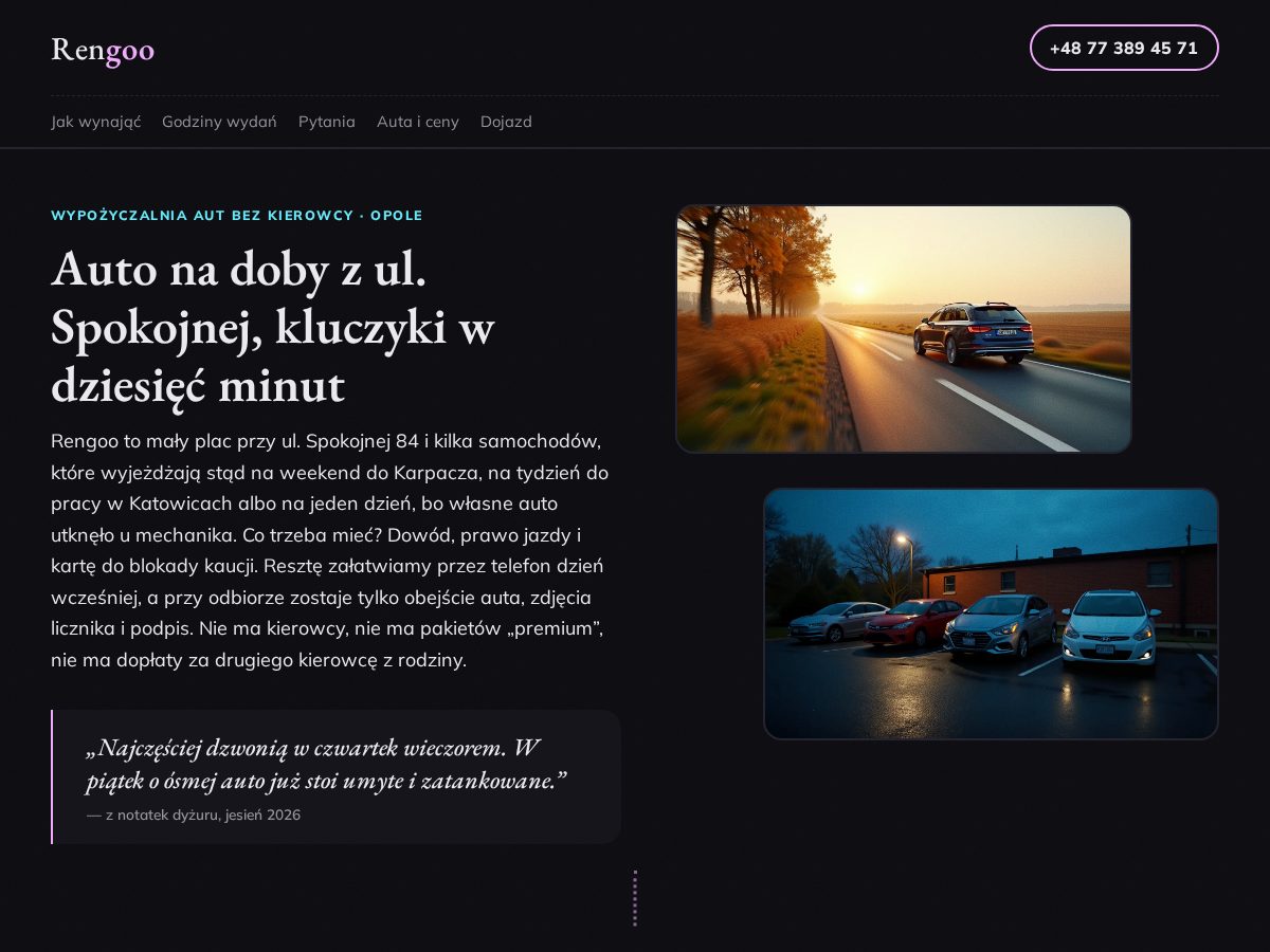 Landing-page snapshot of rengoo.online