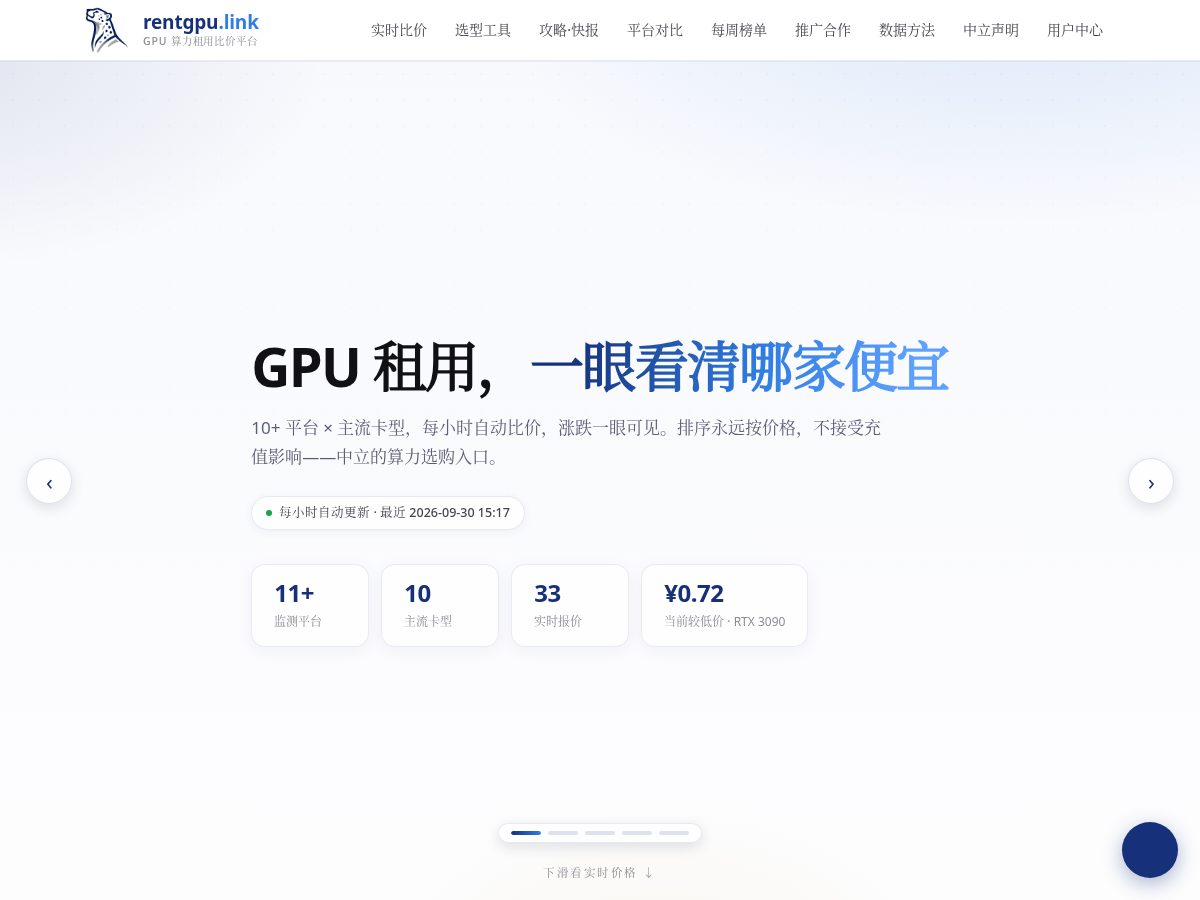 Landing-page snapshot of rentgpu.link