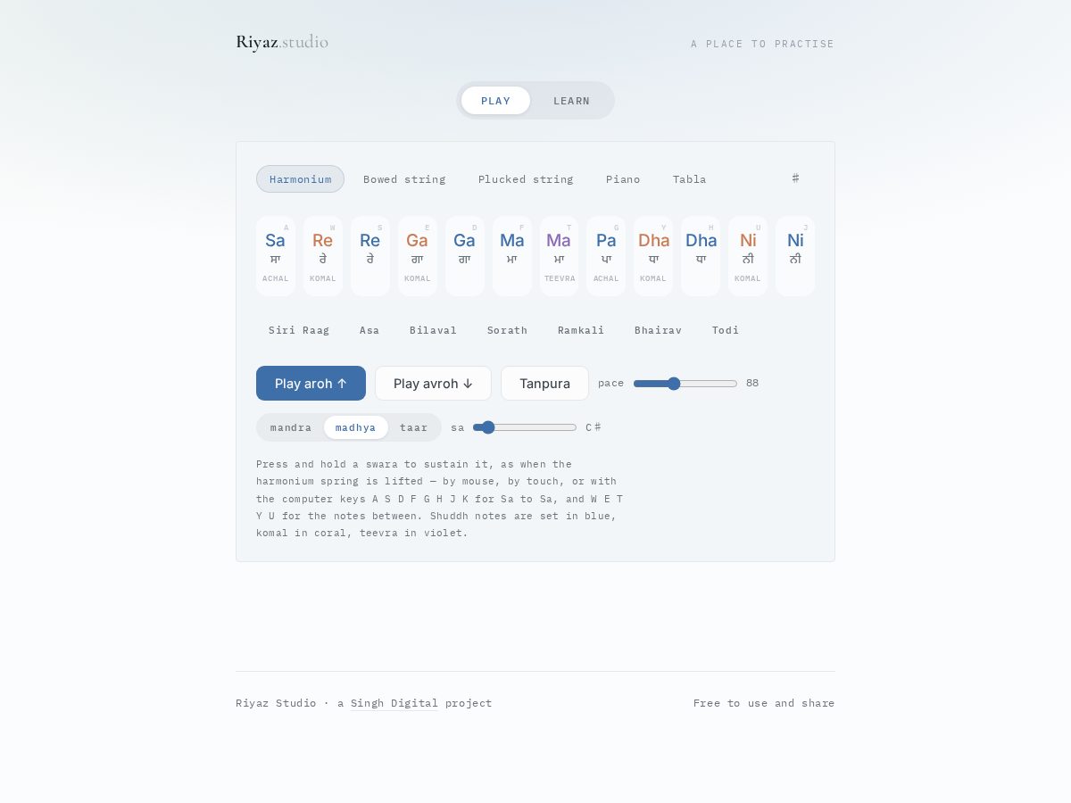 Landing-page snapshot of riyaz.studio