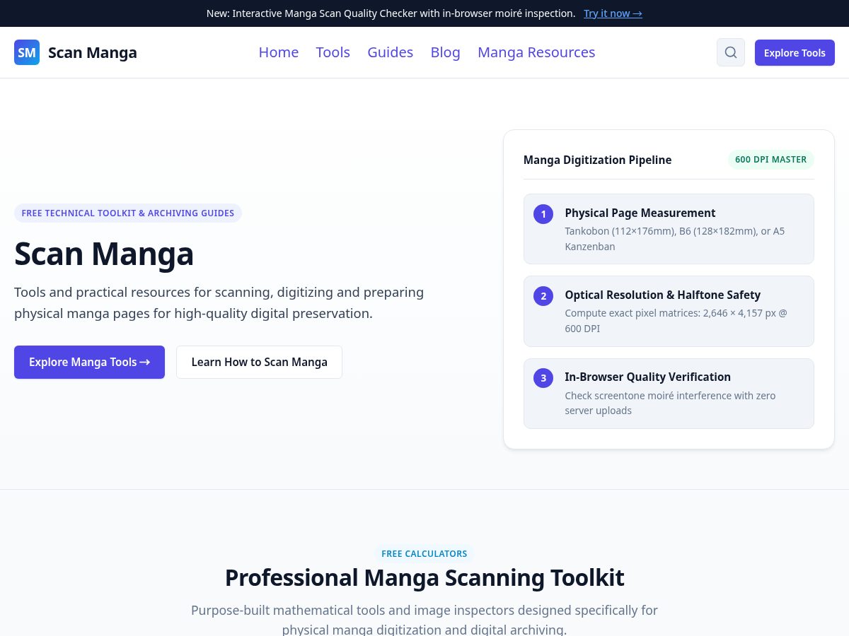 Landing-page snapshot of scanmanga.net