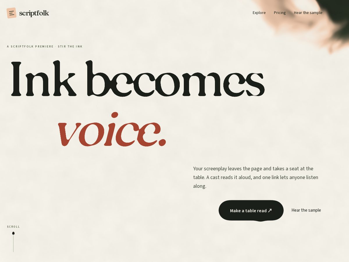 Landing-page snapshot of scriptfolk.com