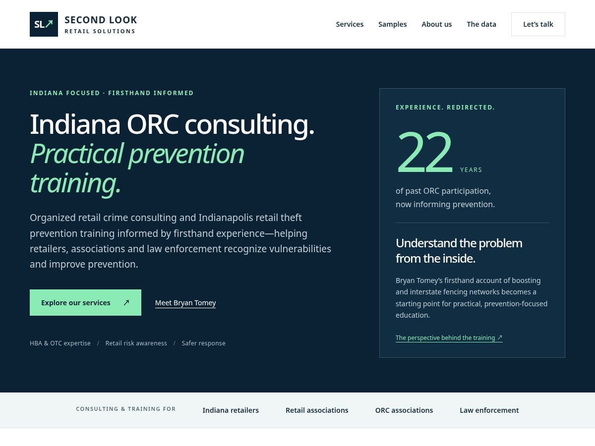 Landing-page snapshot of secondlookorc.com